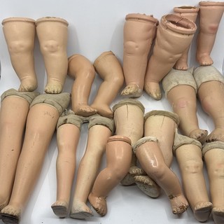 Antique Mama Baby Doll Lot of 10 Composition Leg Pairs for Parts Repair
