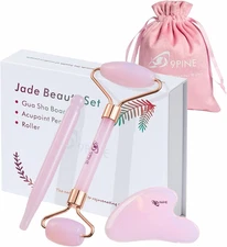 Jade Roller and Gua Sha Set, Face Massage Tools for Skincare,Facial Tools for Fa