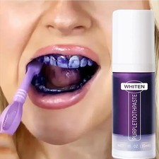 V34 Purple Teeth Whitening Toothpaste 50g Stain Removal Fresh Breath USA Seller