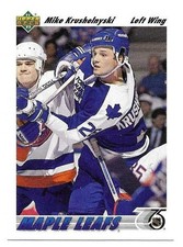 MIKE KRUSHELNYSKI 1991-92 UPPER DECK CARD NEAR MINT+ CONDITION
