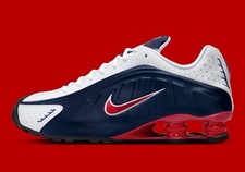 Nike Shox R4 Shoes Midnight Navy Gym Red White HQ1988-400 Men's Sizes NEW