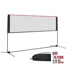 Portable Badminton Net Set, 10FT//17FT Wide, Adjustable Height Multi 14FT Red
