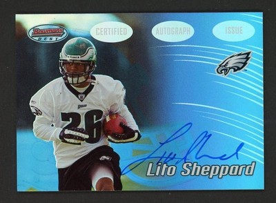 2002 Bowmans Best LITO SHEPPARD ROOKIE AUTO Philadelphia Eagles MINT (3)
