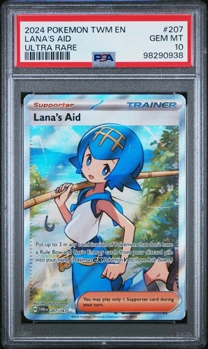 2024 POKEMON TWM EN-TWILIGHT MASQUERADE #207 LANA'S AID ULTRA RARE PSA 10