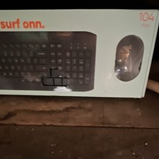 surf onn. Wireless Keyboard and Mouse Bundle, Full Size, Low-Profile Keys, USB