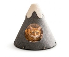 Cat Teepee Bed for Indoor Cats - Felt Cat Tent  House with Removable Washabl...