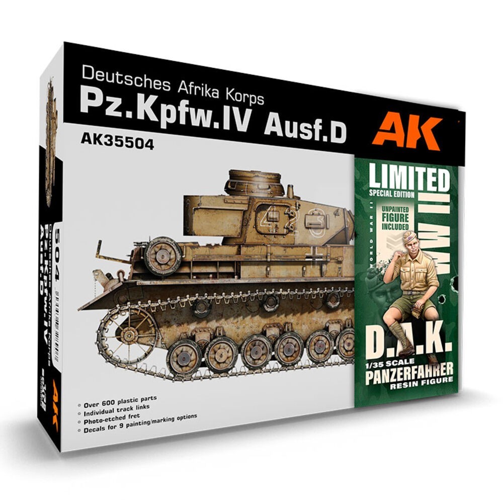 Char miniature PZ.KPFW.IV AUSF.D AFRIKA KORPS pour diorama militaire historique 1/35