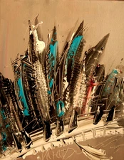 NEW CITY   Modern Abstract   Original Oil Painting  IMPRESSIONIST