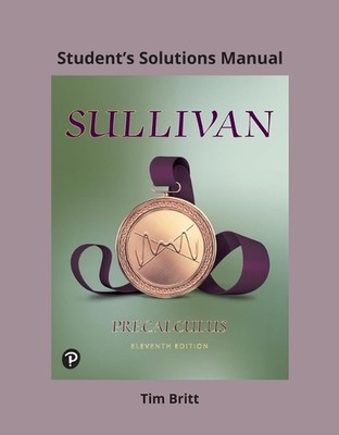 Student Solutions Manual for Precalculus von Michael Sullivan (Englisch) Taschenbuch