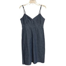 VTG Gap Denim Chambray Jean Dress Adjustable Spaghetti Strap Babydoll Size 6