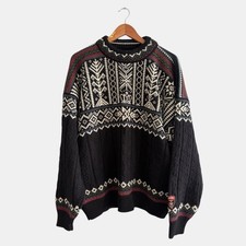 Vintage Dale of Norway Trondheim 1997 Jumper Navy Men's XL Wool Sweater Jumper
