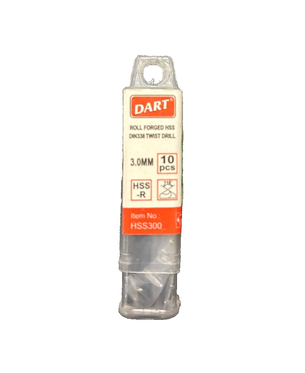 DART Roll Forged HSS Din338 Twist Drill 3.0mm 10Pcs Item No HSS300