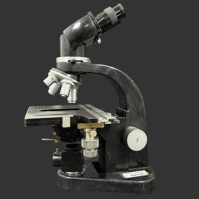 Vintage Leitz Wetzlar Germany #741362 Microscope #M-2 With Objectives Lens