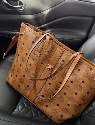 MCM Women's Leather Tote Bag Monogram Tan Stylish and Its Unique Design
