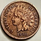 1880 Indian Head Cent 145 Year Old Cent Readable Date Reverse Spotting BN1362