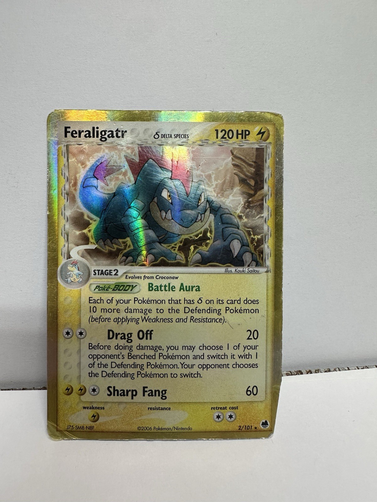 Pokémon TCG Feraligatr EX Dragon Frontiers Holo Rare Card 2/101 Delta Species