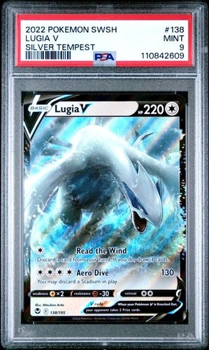 PSA 9 MINT Lugia V, SWSH Silver Tempest Pokemon Ultra Rare, 138/195