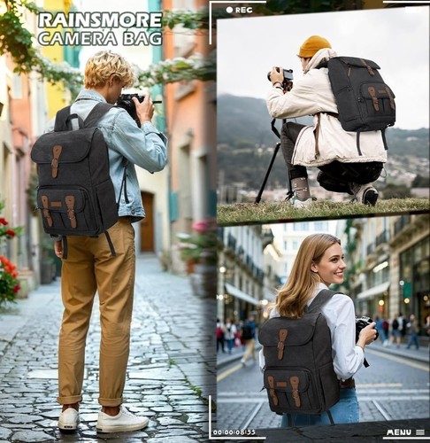 Kameratasche Rucksack für DSLR/SLR Spiegellos 15,6 Zoll Laptop mit Regenschutz - Bild 7 von 8