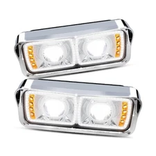 Full LED Dual Halo DRL Turn Signal Projector Headlights Compatible with 1981-...