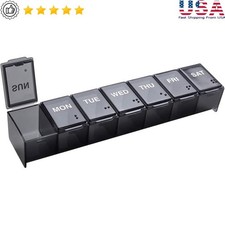 7 Day Pill Organizer Compact Easy Open Travel Case Vitamins Medications New