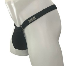 Andrew Christian Low Cut Ring Thong Large Black