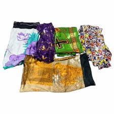 Vintage Scarf Lot of 6 Poly Floral Paisley Animal Retro Neck Square Christian