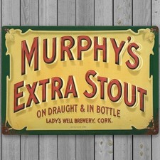 Murphy's Extra Stout On Draught 8 x 12 Novelty Vintage Metal Sign Made In USA