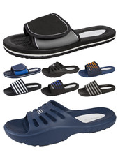 Mens Beach Pool Sliders Flip Flops Slip On Sandals Swimming Shower Shoes Size UK