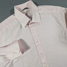Suitsupply Button Down Shirt Mens 16 Slim Fit Traveller Pink Micro Stripe