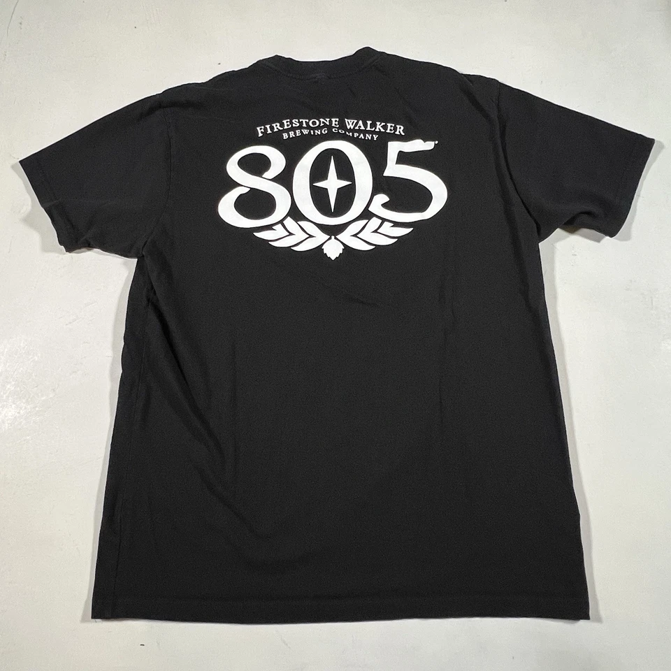 Camisa A6380 Firestone Walker 805 Para Hombre Grande Negra Central Coast Beer Tee Foto 2 de 4