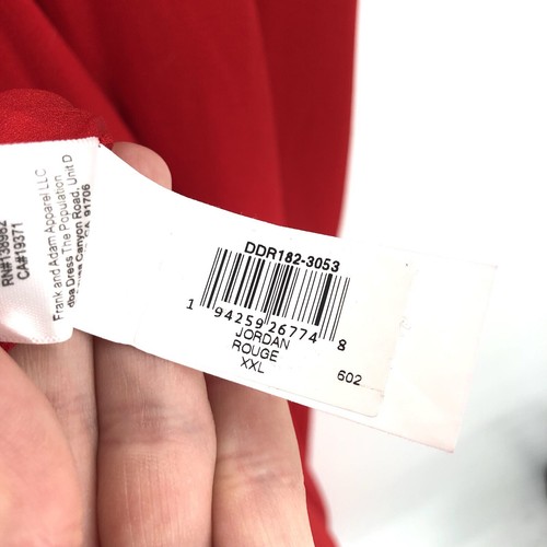 Kleid The Population Jordan Rüschen Seitenschlitz Kleid Rouge Rot Neu mit Etikett XXL Damen Lang - Bild 14 von 14