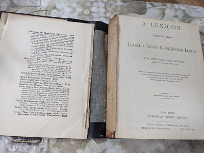 1912 A Lexicon Abridged From Liddell and Scott's Greek-English | eBay