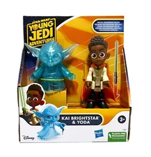 STAR WARS Young Jedi Adventures KAI BRIGHTSTAR HOLOGRAM YODA 2 Figure Pack 2023