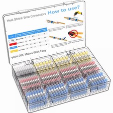 400pcs Solder Seal Sleeve Heat Shrink Butt Wire Connectors Terminals Waterproof