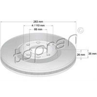 Topran Bremsscheiben Vorne Ø283 Mm BelüFtet Beschichtet FüR Peugeot 207 Cc