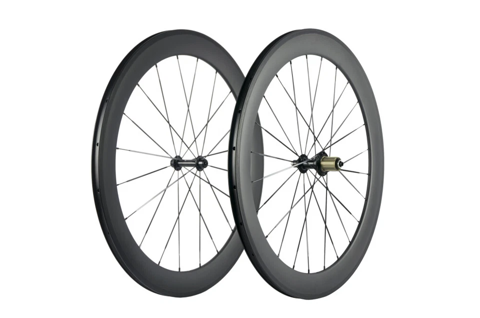 Juego de ruedas de carbono 700C 60 mm bicicleta de carretera carbono ultraligero juego de ruedas de carreras en forma de U Foto 2 de 4