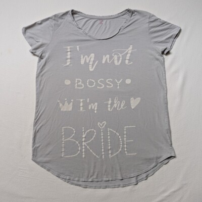 Miss To Mrs Women's I'm Not Bossy I'm The Bride Sleep Shirt LC7 Grey Large