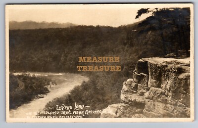 1928 RPPC ANSTED, WV LOVERS LEAP, RIVER MIDLAND TRAIL PHOTO Postcard P88