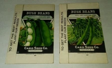 Vtg Seed Packets Bush Beans Card Seed Co Fredonia NY