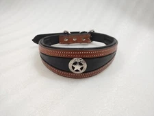 Heavy Duty Padded Dog Collar Premium Quality Leather All Size