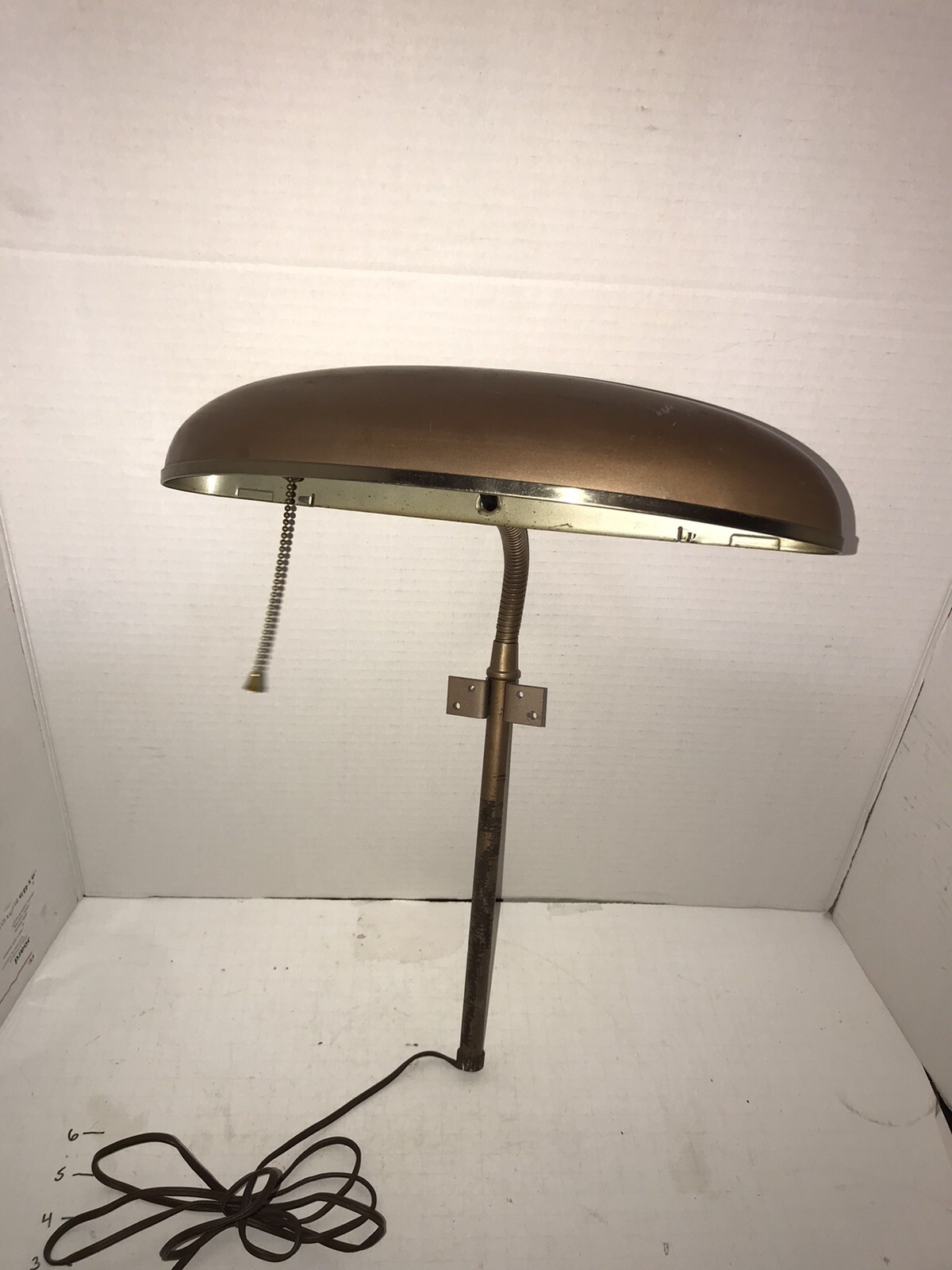 1 Vintage Headboard Reading Light Lamp Gooseneck Flexible General mfg