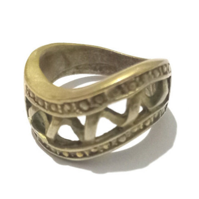 VINTAGE ANTIKER EPISCHER BRONZE RING RÖMISCHER STIL HANDWERKLICH ERSTAUNLICHES ARTEFAKT HANDGEFERTIGT