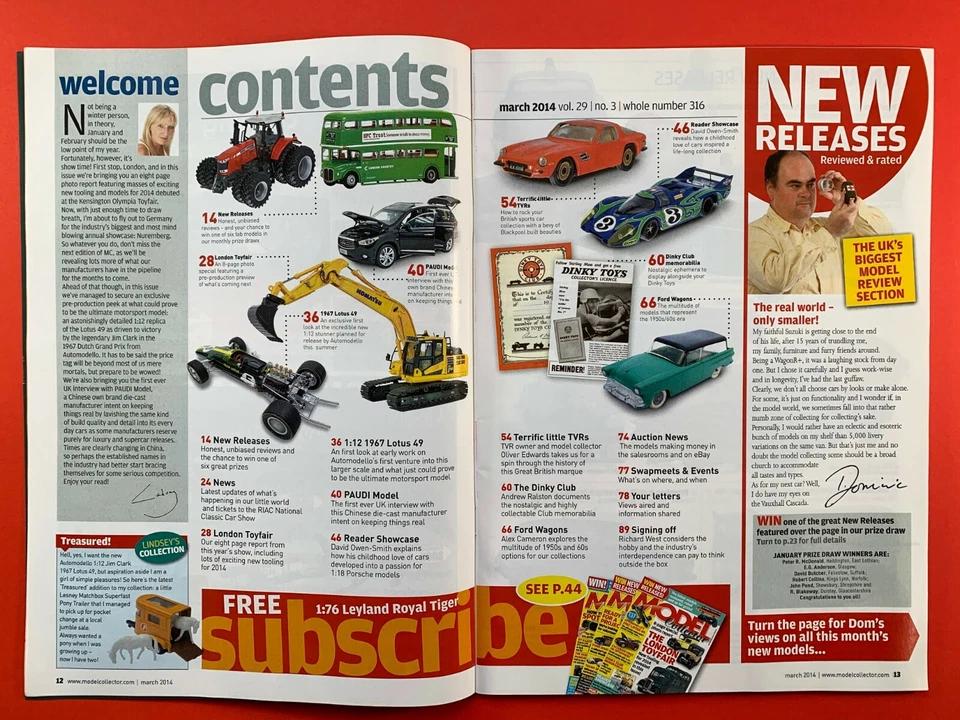 MODEL COLLECTOR Magazine - Mar 2014 - TVR - Ford Wagon Models - 1967 Lotus 49 - Image 2 of 3