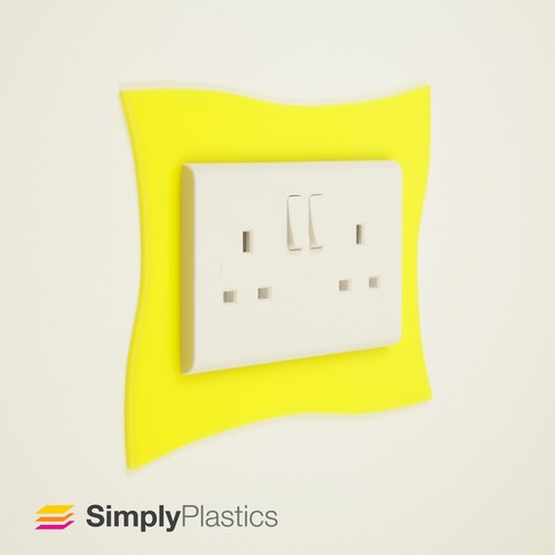 Wavey Light Switch Surrounds Perspex® Coloured Acrylic Finger Switch Plates - Picture 63 of 69