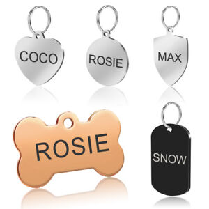 Stainless Steel Pet Dog Tags Personalized Disc Engraved Id Name Phone Address Ebay
