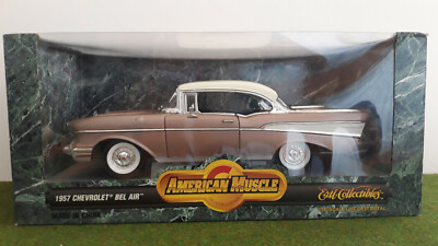 Chevrolet Bel Air 1957 ERTL 1/18 – Vert Pastel/blanc, American Muscle, Sans Boîte