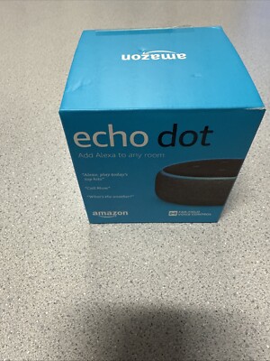 Amazon Echo Dot (3rd Generation) Smart Speaker - Charcoal - NEW & SEALED Box Dmg