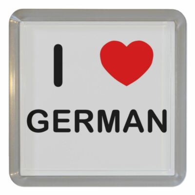 German I Love Kunststoff Teeuntersetzer Bierdeckel Kunststoff (95 mm x 95 mm)