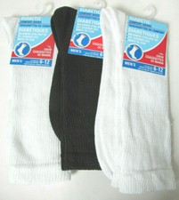 Mens Crew Diabetic Comfort Socks Size 6-12 Non Binding Wide Top 3 Pair O