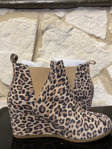 desert tan leopard print suede women's kelsey booties